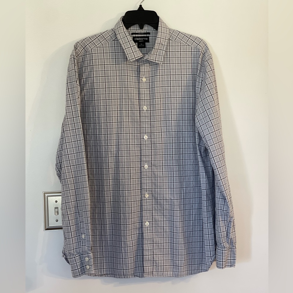 Claiborne Slim Fit Men’s long sleeve button down dress shirt X-Large